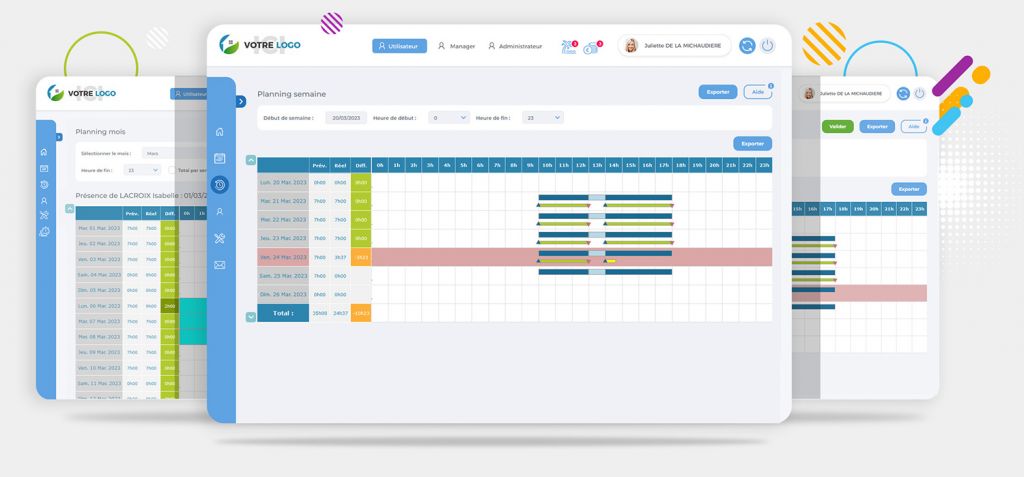 Plusieurs modes de visualisation du logiciel de planning